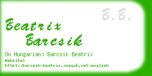 beatrix barcsik business card